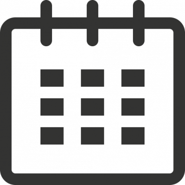 Black and white icon of a calendar page